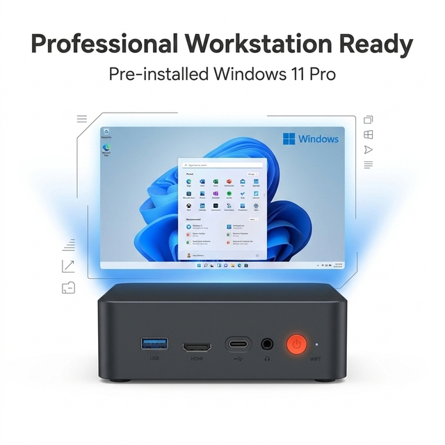 Yifang AI MINI PC AMD Ryzen 7 H 255 8-core Metal Casing Computer PC AI Mini PC Gaming Computer Desktop Office Computer