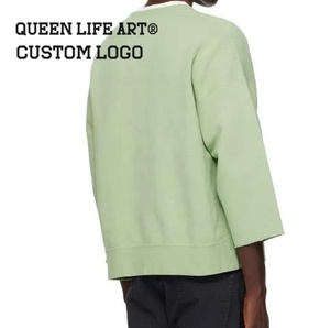 Tratti di verde. T-Shirt Oversize di Lusso Personalizzata OEM ODM, Tessuto Lavorato a Maglia 320gsm, Collo a O, T-Shirt Boxy 300g - Product Image 5