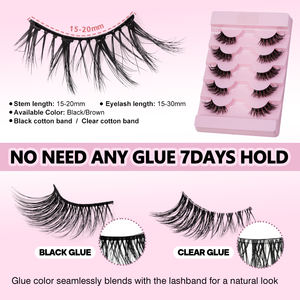 Échantillon gratuit de <span class=keywords><strong>demi</strong></span>-<span class=keywords><strong>cils</strong></span> courts réutilisables avec logo personnalisé, colle durable sans colle, fourrure synthétique pour le maquillage quotidien, <span class=keywords><strong>faux</strong></span> <span class=keywords><strong>cils</strong></span> en forme d'ailes - Product Image 4