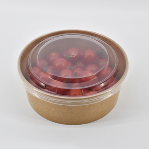Vente flash - Bol à salade jetable en papier kraft <span class=keywords><strong>TIMECO</strong></span> 24 oz/750 ml avec couvercle pour les fêtes - Product Image 5