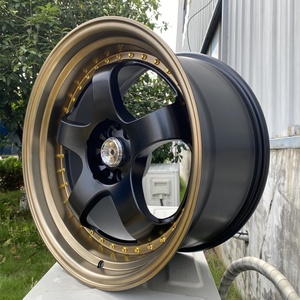 VG Aluminium-Rennräder 15x8/15x9 4x100/4x114.3 Racing ET0 Maschinell Bearbeitete Felge für Histori Silber/Schwarz 4-teiliges Set zum Austausch - Product Image 2