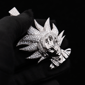 Pendentif GOKU en argent sterling 925 avec moissanite. (<span class=keywords><strong>Dragon</strong></span> <span class=keywords><strong>Ball</strong></span> <span class=keywords><strong>Z</strong></span>) - Product Image 1