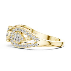 Bague en or et diamants pour femme, élégante et brillante, parfaite pour un mariage, une fiançaille, un cadeau ou un usage quotidien. - Product Image 3