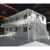 Maison conteneur en acier personnalisée 40 pieds, duplex préfabriqué à deux étages avec balcon, design moderne, isolation thermique, résistance au vent