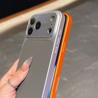 Étui de téléphone en cuir PU de luxe avec grande fenêtre pour iPhone 17 Pro Max 17 Air 16 15 14 13 12 avec film de protection d'objectif en verre, coque arrière antichoc