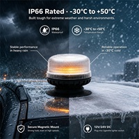 LED Rotierendes Blinklicht Bernsteinfarbene Notfall-Feuerwehr-Warnleuchte 12-24V Indikator Magnetisches Signal-Blinklicht