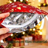 Sacs en plastique à cordon en aluminium composite pour Noël, résistants à l'humidité, emballages cadeaux pour les fêtes d'enfants, personnalisables