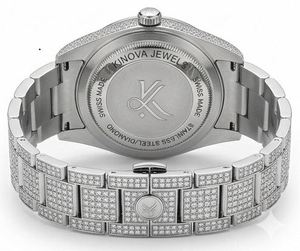 Round 41 MM Folding Clasp with <b>Safety</b> Moissanite Glass Stainless Steel Simple Antique Luxury Fashion Wrist Watch - Product Image 2