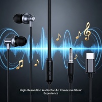 Câble audio Type-C pour écouteurs avec fonctions de contrôle audio (lecture/pause/appel), étanche IPX-4, longueur de cordon 1,2 m, vente en gros