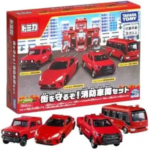 אוסף מנועי כיבוי אש של טומייקה ארבע חלקים סגסוגת דגם רכב צעצועי ילד ילדה מתנה מודל מתכת רכב כלי רכב צעצועים לילדים