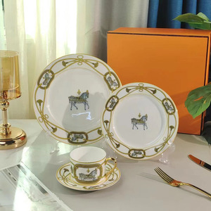 Factory Price Best Selling Horse Brand Luxury Bone China Plates Cups and Saucers Set with Gift Box - Product Image 4