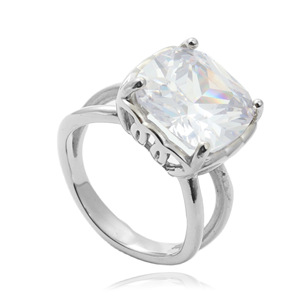 yunnique <b>Titanium</b> Steel Diamond <b>Ring</b> Prong Setting Women's Engagement <b>Ring</b> Size 27 - Product Image 5