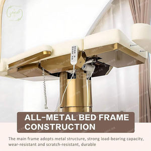 Moderne Luxuriöse Salonmöbel Kosmetikliege mit Edelstahlfuß, Fußsteuerung, Wimpernliege, 3/4 Motoren, Elektrische Gesichts- und Spa-Massageliege - Product Image 5