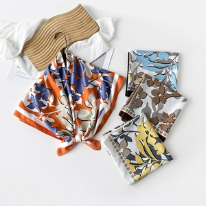 Women Fashion Trendy 90cm <b>Square</b> Bandana Floral Color Block Lightweight Breathable Multi-use Hair <b>Scarf</b> - Product Image 2