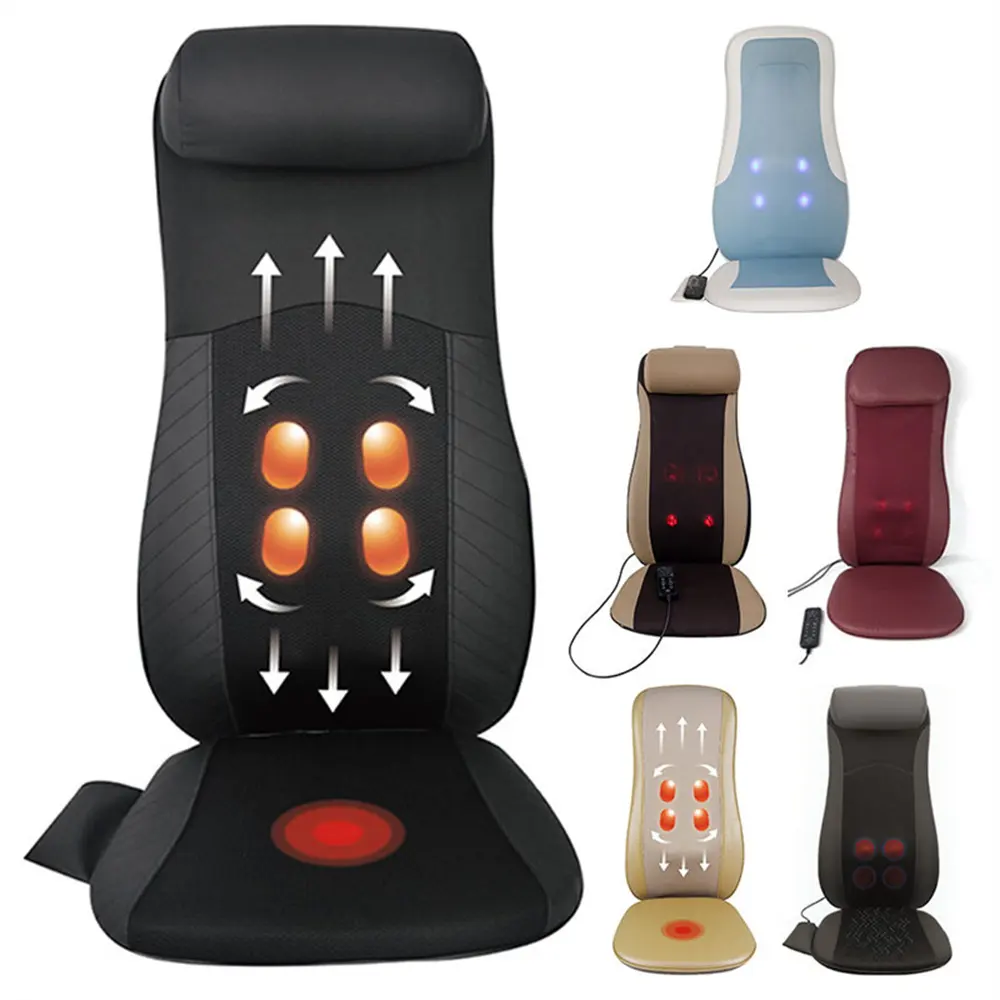 Hot Selling Verstelbaar Verwarmd Rugmassage Zitkussen Autostoel 3d Massagekussen Met Kussen