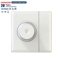 Plaque murale standard OEM de type 86 à 2 modules avec interrupteur 1 module et régulateur de luminosité, interrupteurs muraux