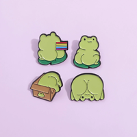 Broche en émail sur le thème des grenouilles, mignonne et amusante, accessoire de mode en métal pour vêtements et cadeau pour amis