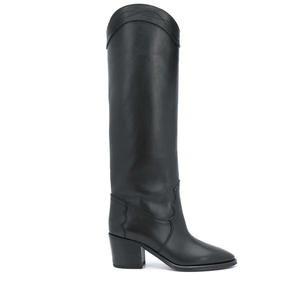 Botas hasta la rodilla para mujer de otoño e invierno europeas y americanas, tacón bajo, tacón grueso, diseño de piel de vaca, talla grande, compra rápida en - Product Image 6