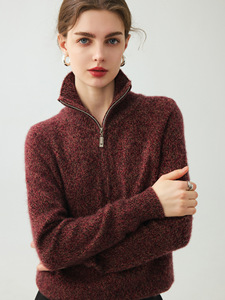 Suéter de Cachemira Grueso de 7gg para <span class=keywords><strong>Mujer</strong></span>, Suéter de <span class=keywords><strong>Cuello</strong></span> <span class=keywords><strong>Alto</strong></span> de Lana de Cachemira de Mongolia Interior con Cremallera de 1/4, Venta al por Mayor para Invierno - Product Image 6
