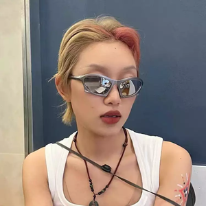 Gogge-gafas de sol de tendencia Steampunk para mujer, lentes de sol de moda Punk para mujer y2k, lentes de sol con espejo, nuevas de 2023 - Product Image 1