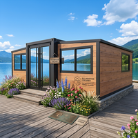 Maisons conteneurs portables étanches de 20 et 40 pieds, extensibles, pour caravanes et maisons mobiles, avec 2 chambres
