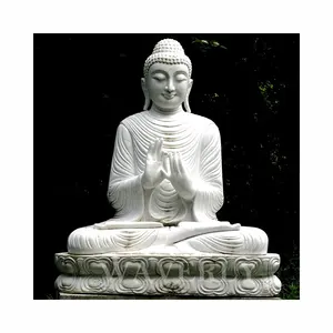 Meditazione all'aperto giardino statua di Buddha scultura grande 150cm marmo Gautam statua di Buddha decorazioni per la casa in vendita