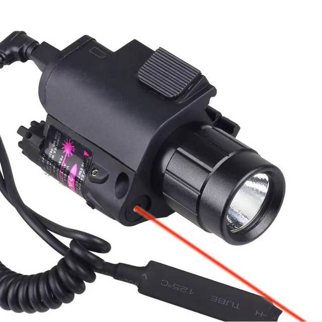 With 20mm Mount Portable LED Flash Light Combo Red Dot Laser Sight