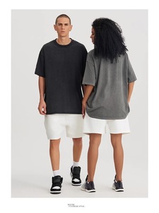 Ropa de calle de gran tamaño con diseño de logotipo personalizado 270g algodón lavado ácido camiseta pesada estilo Hip Hop para hacer camiseta antigua - Product Image 2