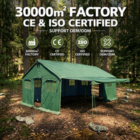 Tente de camping en toile camouflage pas chère, quatre saisons, imperméable, portable, pour l'extérieur, 6x4M, avec parois latérales relevables pour une meilleure protection solaire