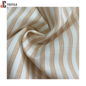 Nhà Máy Chuyên Nghiệp Trong Kho Đôi Phải Đối Mặt Với T/R Linen Cái Nhìn Áo Sơ Mi Vải Sợi Nhuộm Sọc Vải Giảm Giá - Product Image 4