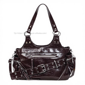 Retro Rivet Motorcycle Bag Large-Capacity Textured Shoulder Bag High-End Versatile Crossbody Bag Underarm Tote Bag Tanjing - Product Image 1