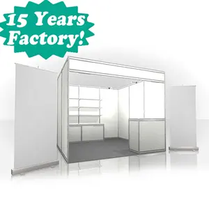 Upgraded Shell Scheme Portable Aluminum Trade Show Booth Standard Exhibition Booth With Free Standing Display Graphic