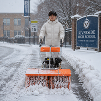 Prix d'usine pour balayeuse à neige, machine de déneigement avec tête de souffleur à neige optionnelle de 56 cm et lame de charrue à neige de 80 cm