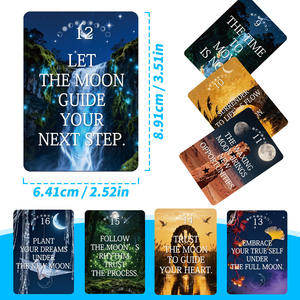 Nuovo Gioco di Carte da Tavolo 50 Carte Retro Mysterious Moon Karo Gioco da Festa Ecologico e Portatile con Angoli Arrotondati Marca Pengle - Product Image 3