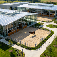 Structure en acier galvanisé à chaud, écurie moderne pour chevaux, hangar équestre préfabriqué, poulailler, résistant au vent et à la neige