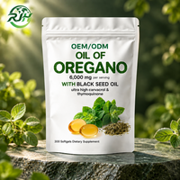 Compléments d'huile d'origan de qualité supérieure avec étiquette personnalisée GMP, fabriqués en usine OEM, avec 6000 mg d'huile d'origan et de graines noires en capsules