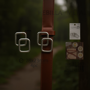 Fibbia in metallo ILAN 28x23mm 4 pezzi per borse e cinture - Product Image 3