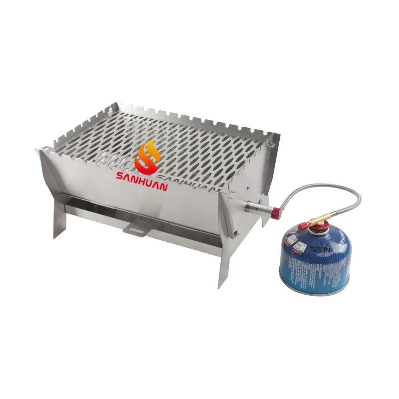 2023 New Style Edelstahl Tragbarer Holzkohle grill Faltbarer Camping Gas grill