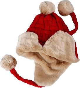 Lông Cừu Lót Dày Cáp Đan Beanie <span class=keywords><strong>Hat</strong></span> Earflaps Cap - Product Image 6