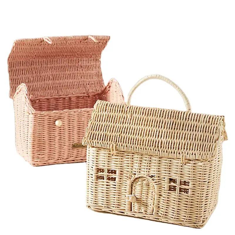 New Arrival Rattan Doll house Basket Bag For Kid Toy High Quality Wicker Basket for Home Organizing Wholesale Supplier