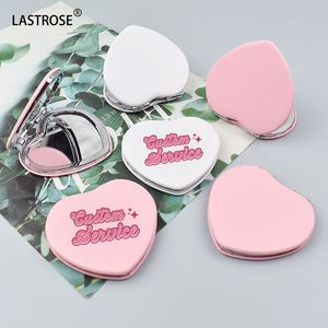 Heart PU Double-Sided 1x/2x Magnifying <b>Compact</b> <b>Mirror</b> Private Label Gift Foldable Makeup Pocket <b>Mirror</b> - Product Image 2
