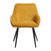 Fauteuil rembourré en velours matelassé, pieds noirs, pour cuisine, salle à manger, salon, vente en gros, livraison gratuite