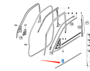OEM 51137158534 <span class=keywords><strong>Strip</strong></span> pinggiran pintu depan dan belakang kanan untuk <span class=keywords><strong>BMW</strong></span> <span class=keywords><strong>X5</strong></span> E70 - Product Image 2