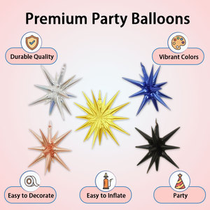 Offre Spéciale – Ballons en Aluminium Pointus Effet Goutte d'<span class=keywords><strong>Eau</strong></span> et Étoile Éclatante Tournesol de 24 et 42 Pouces – Écologiques et Durables pour Fêtes et Festivals - Product Image 3
