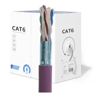 RJ45 cat6 305m cat6 24awg kabel lan FTP kabel komunikasi ethernet tembaga murni untuk jaringan