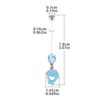 CRYSPURE Nouveaux Piercings de Nombril Tendance en Acrylique Bleu Perle Papillon, Tige Souple, Bijoux de Corps de Maternité, Vente en Gros
