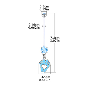 CRYSPURE Nouveaux Piercings de Nombril Tendance en Acrylique Bleu Perle Papillon, Tige Souple, Bijoux de Corps de Maternité, Vente en Gros - Product Image 5