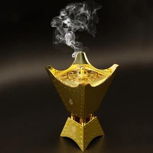Metal Crafted Modern Design Home Decorative <b>Bakhoor</b> <b>Burner</b> Best Quality Gold-Plated Metal Incense <b>Burner</b> For Fragrance Diffuser - Product Image 2