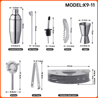 Ensemble de shakers à cocktails en acier inoxydable écologique personnalisé, fabrication directe, outils de bar, support, ouvre-bouteille, capacité 700 ml