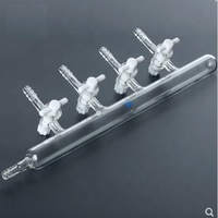Pièces de verrerie de laboratoire Contrôle de débit sous vide Adaptateur en verre à 3 voies